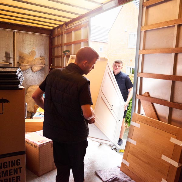 loading furniture into truck