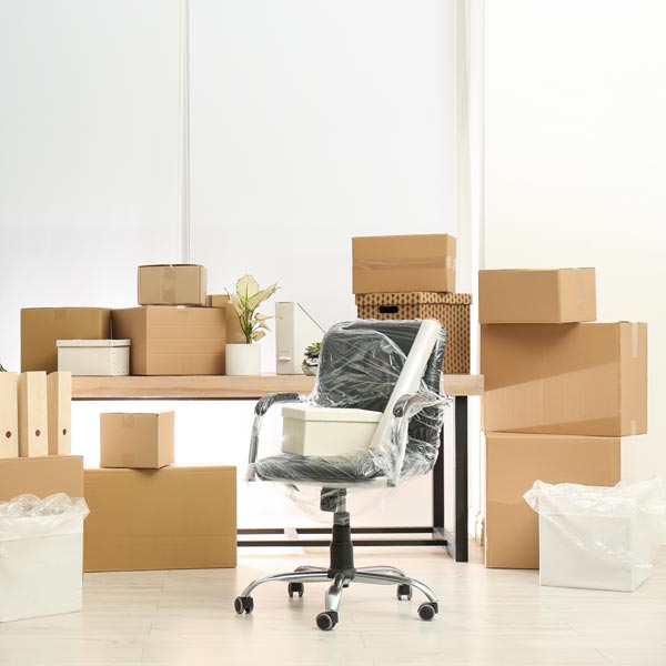 packed office furniture